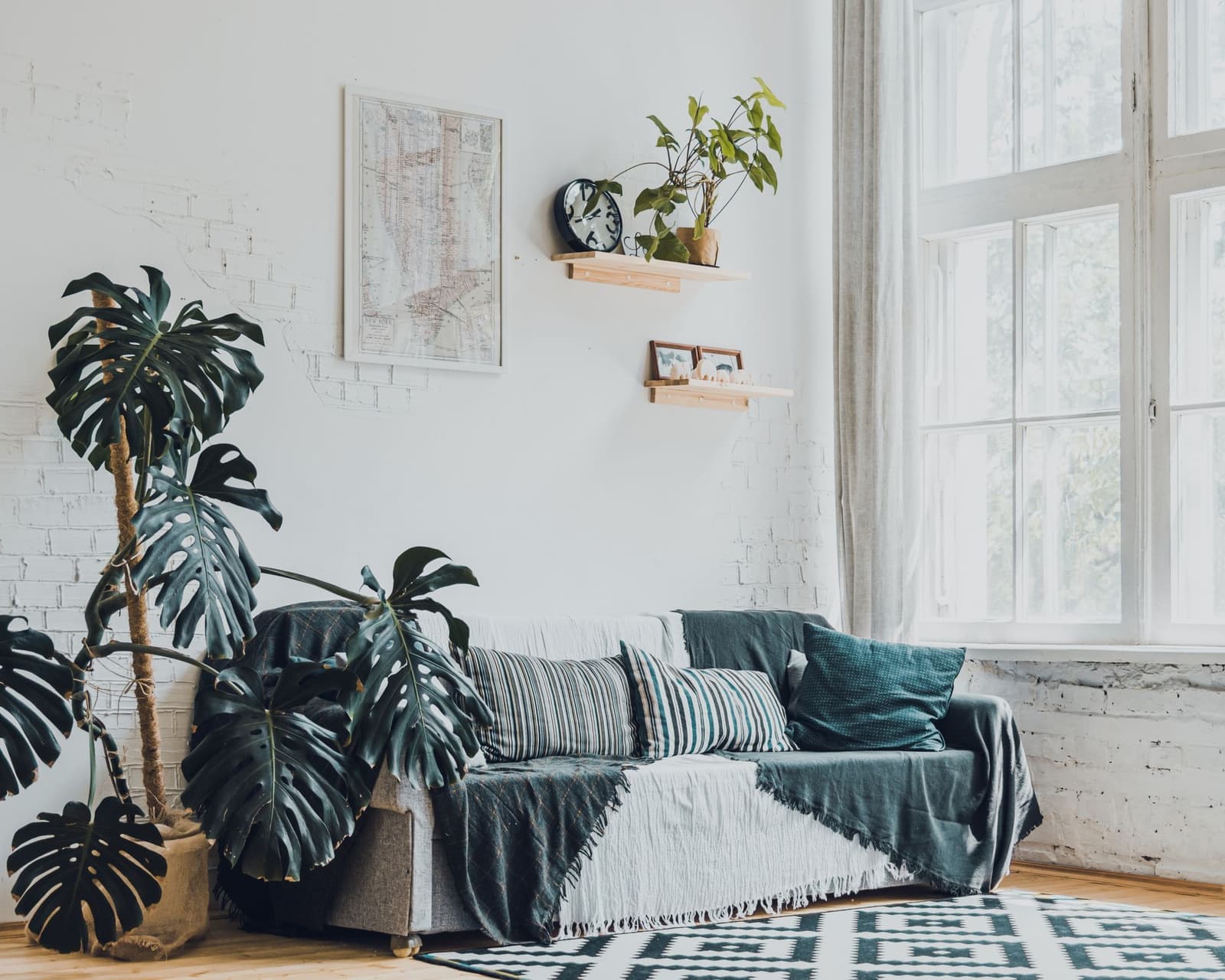 Bright, freshly cleaned Ottawa living room with sunlight on hardwood floors